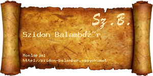 Szidon Balambér névjegykártya